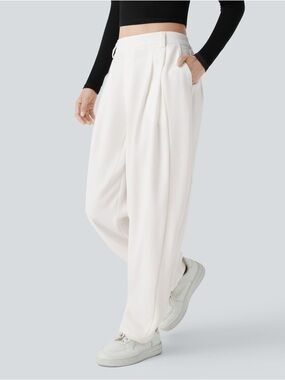 NWT Halara Sz M White Flex Barrel Pull On Pants